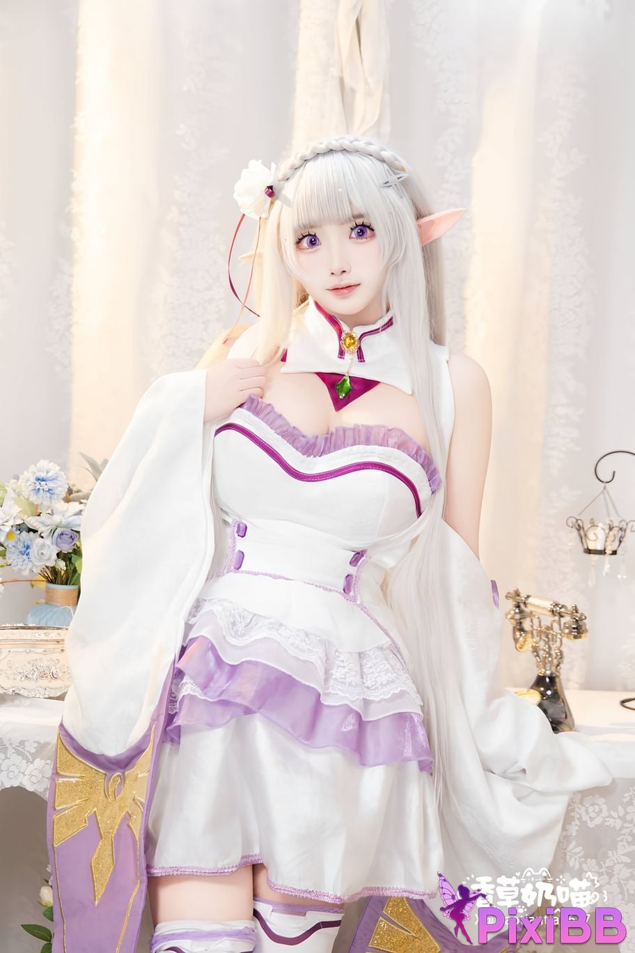 Cosplayer Vanilla Milk Meow Emilia Valentines Day PixiBB.COM 048