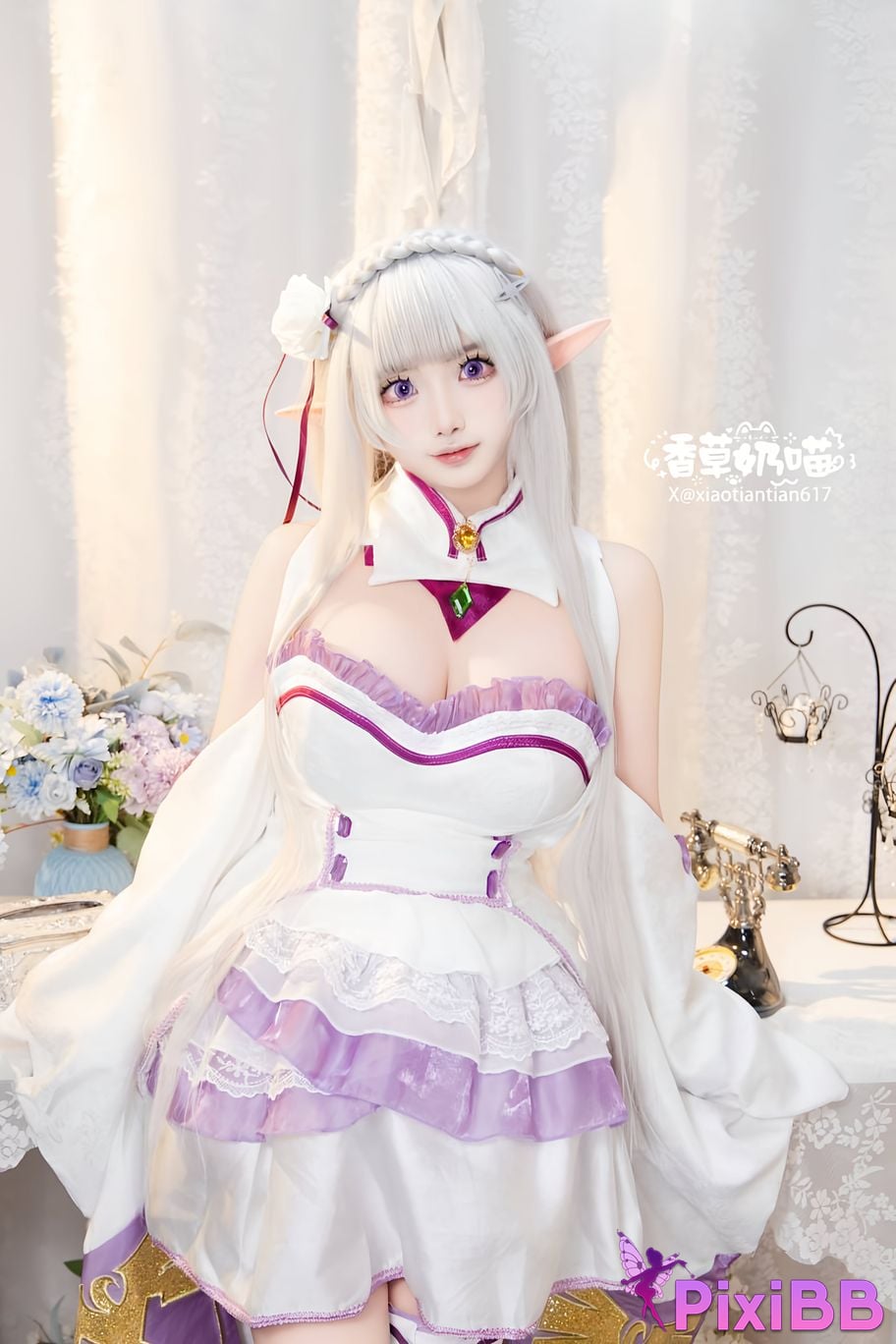 Cosplayer Vanilla Milk Meow Emilia Valentines Day PixiBB.COM 050