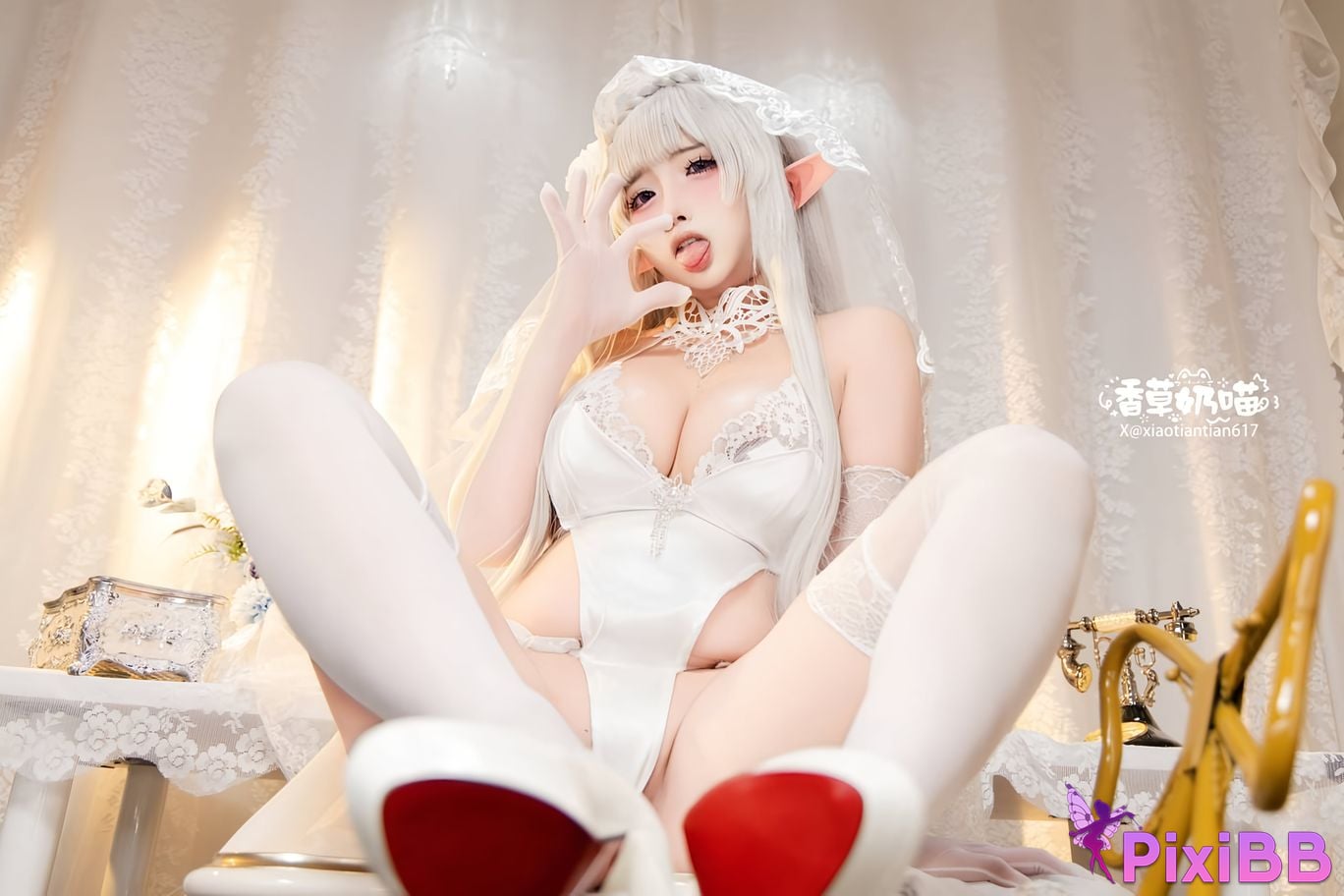 Cosplayer Vanilla Milk Meow Emilia Valentines Day PixiBB.COM 053