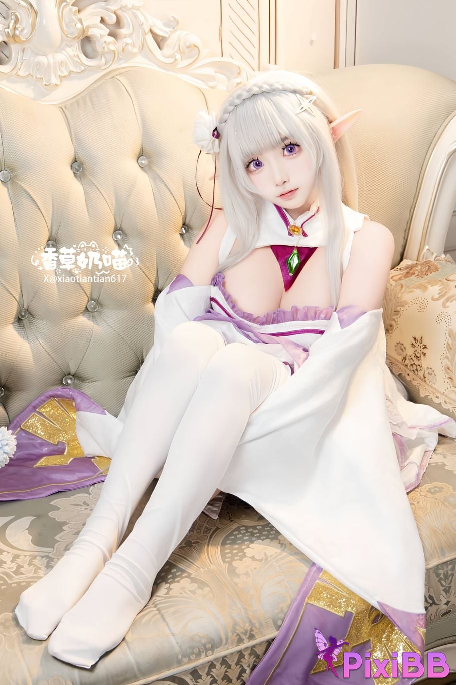 Cosplayer Vanilla Milk Meow Emilia Valentines Day PixiBB.COM 068