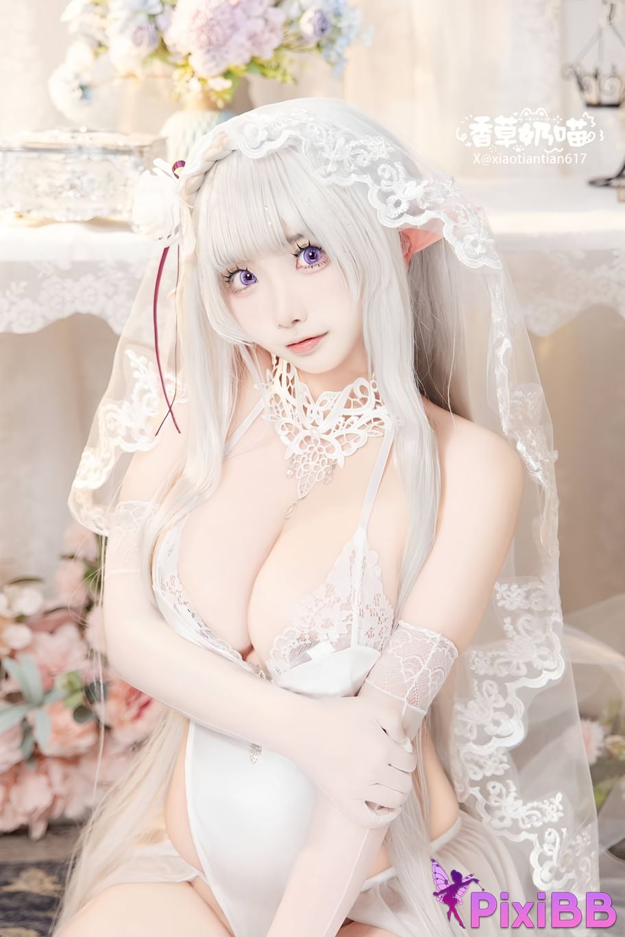 Cosplayer Vanilla Milk Meow Emilia Valentines Day PixiBB.COM 076