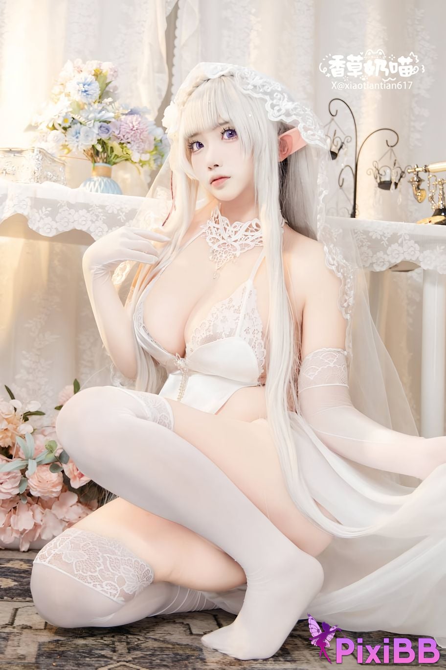 Cosplayer Vanilla Milk Meow Emilia Valentines Day PixiBB.COM 079