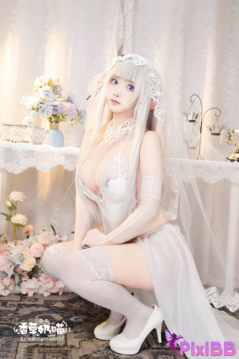 Cosplayer Vanilla Milk Meow Emilia Valentines Day PixiBB.COM 125