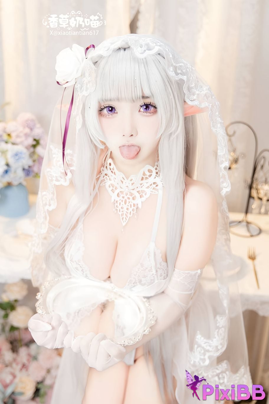 Cosplayer Vanilla Milk Meow Emilia Valentines Day PixiBB.COM 147