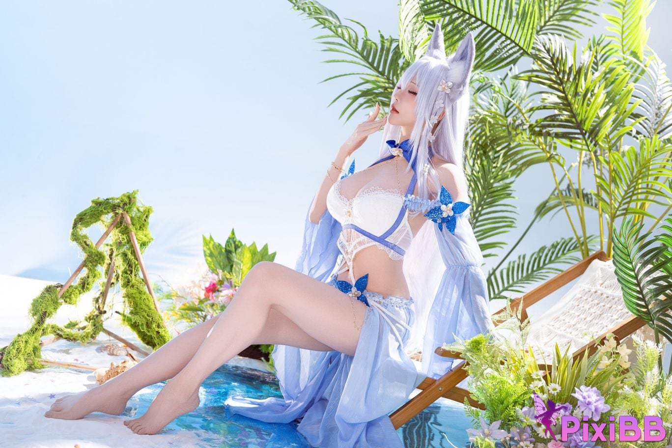 Cosplayer The star is late Hoshilily azur lane Shinano swimwear PixiBB.COM 001