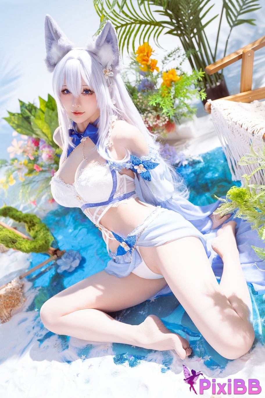 Cosplayer The star is late Hoshilily azur lane Shinano swimwear PixiBB.COM 008