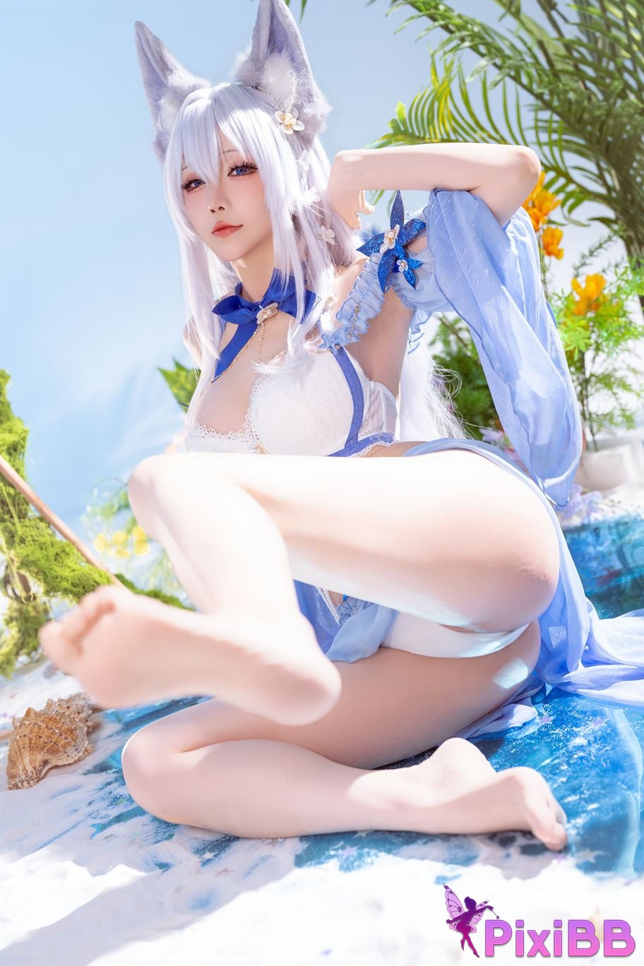 Cosplayer The star is late Hoshilily azur lane Shinano swimwear PixiBB.COM 010