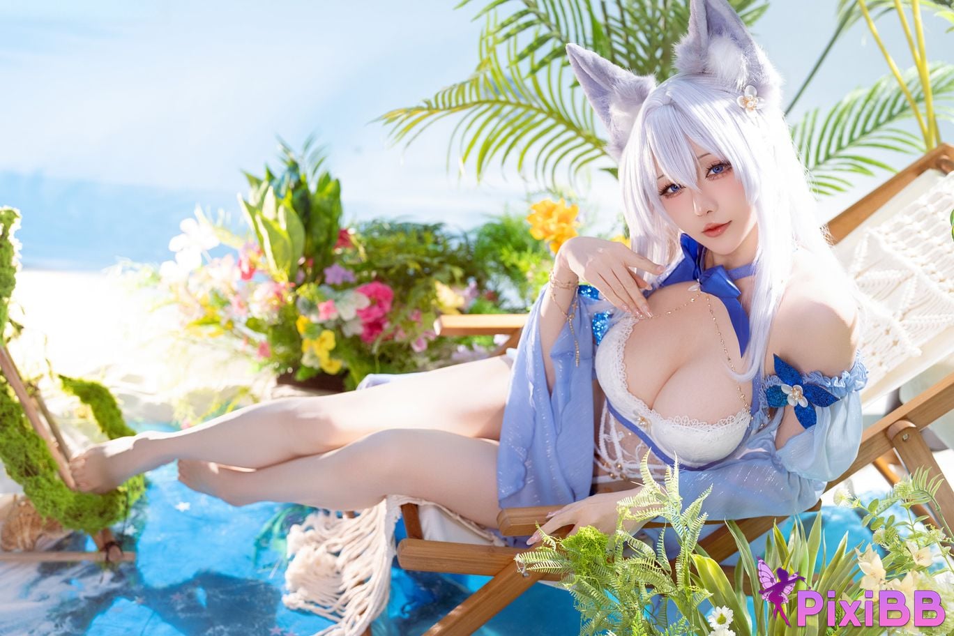 Cosplayer The star is late Hoshilily azur lane Shinano swimwear PixiBB.COM 033