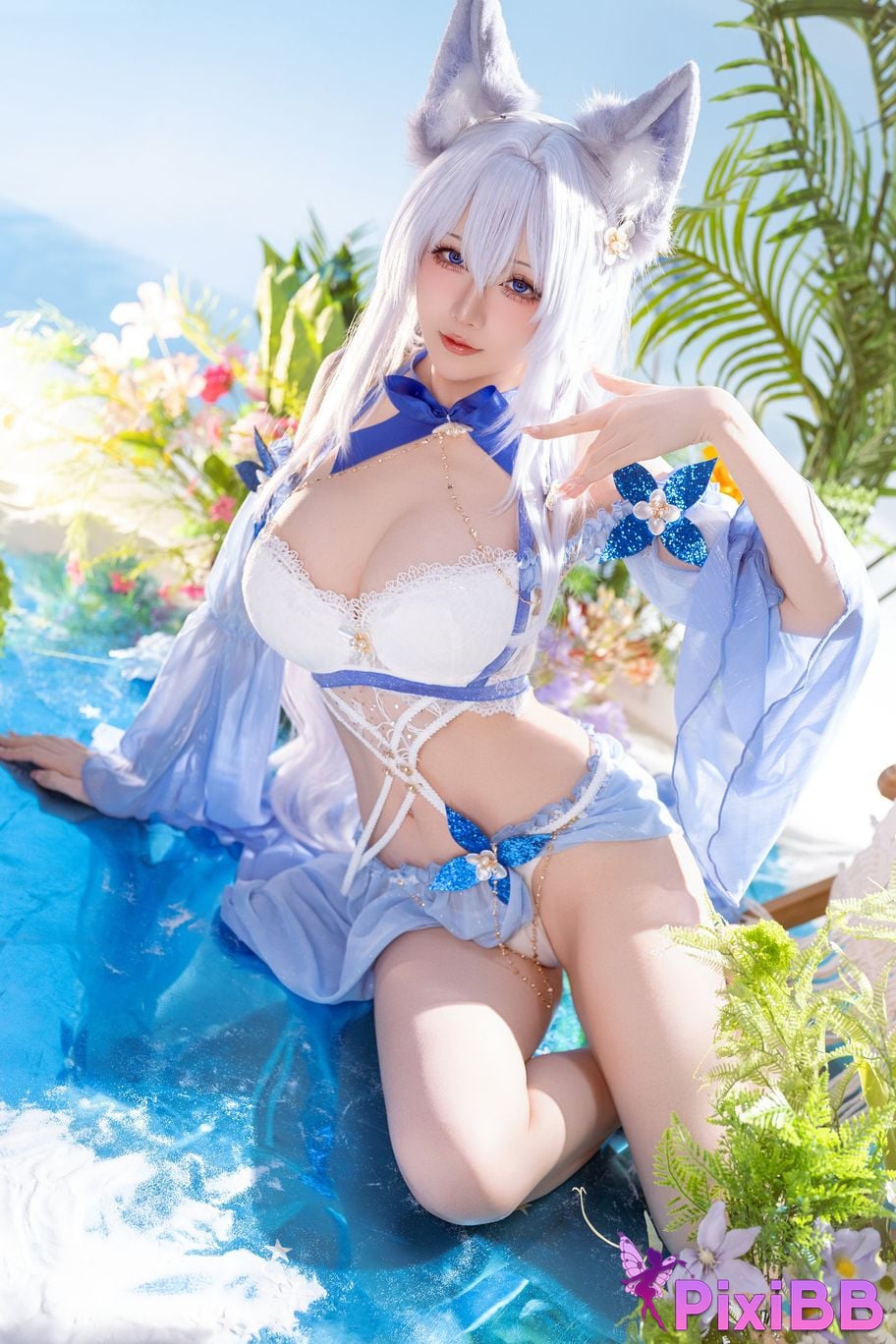 Cosplayer The star is late Hoshilily azur lane Shinano swimwear PixiBB.COM 038