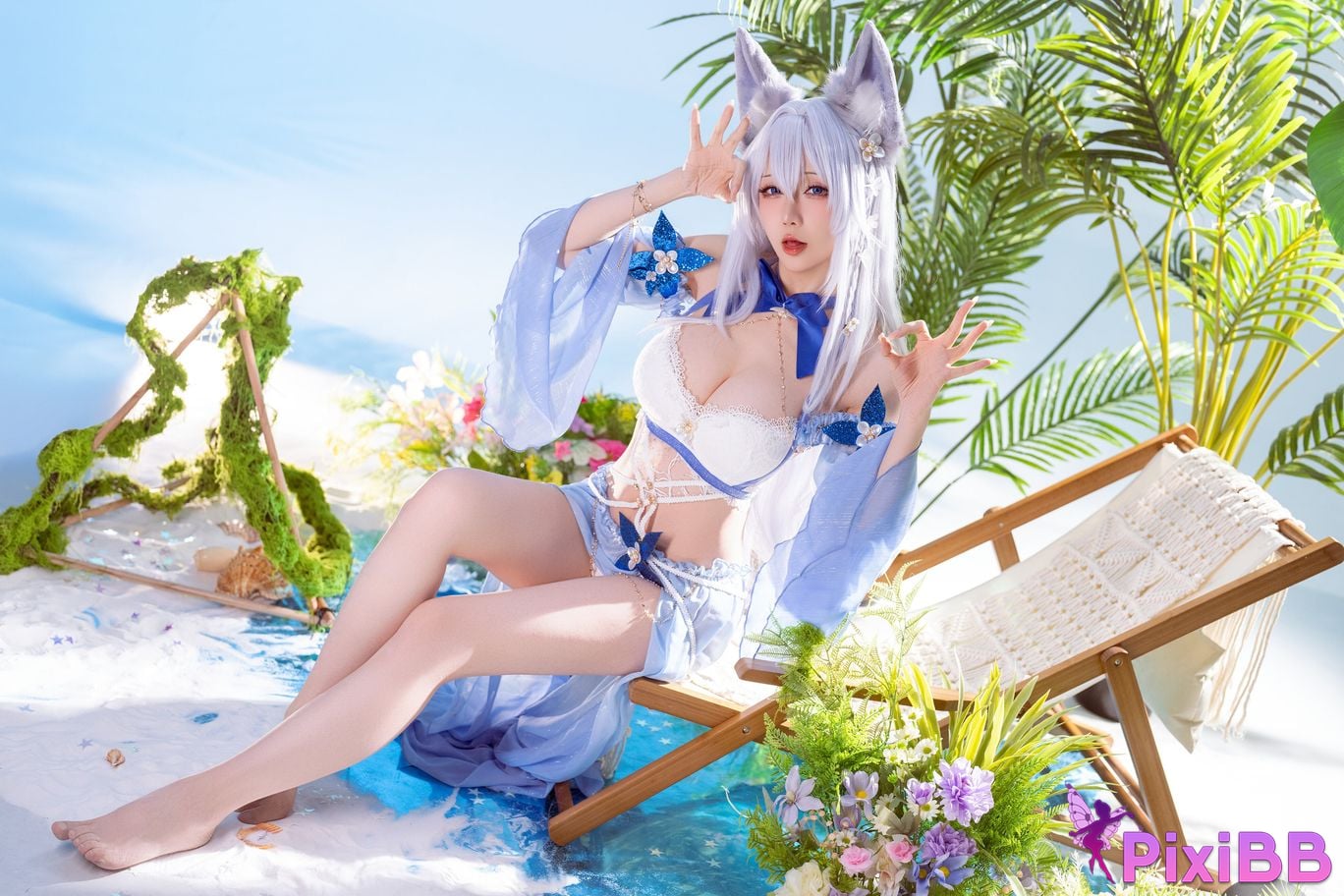 Cosplayer The star is late Hoshilily azur lane Shinano swimwear PixiBB.COM 041