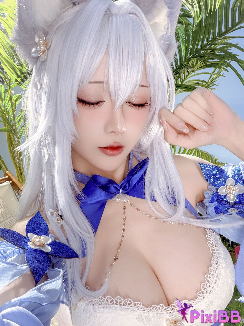 Cosplayer The star is late Hoshilily azur lane Shinano swimwear PixiBB.COM 051