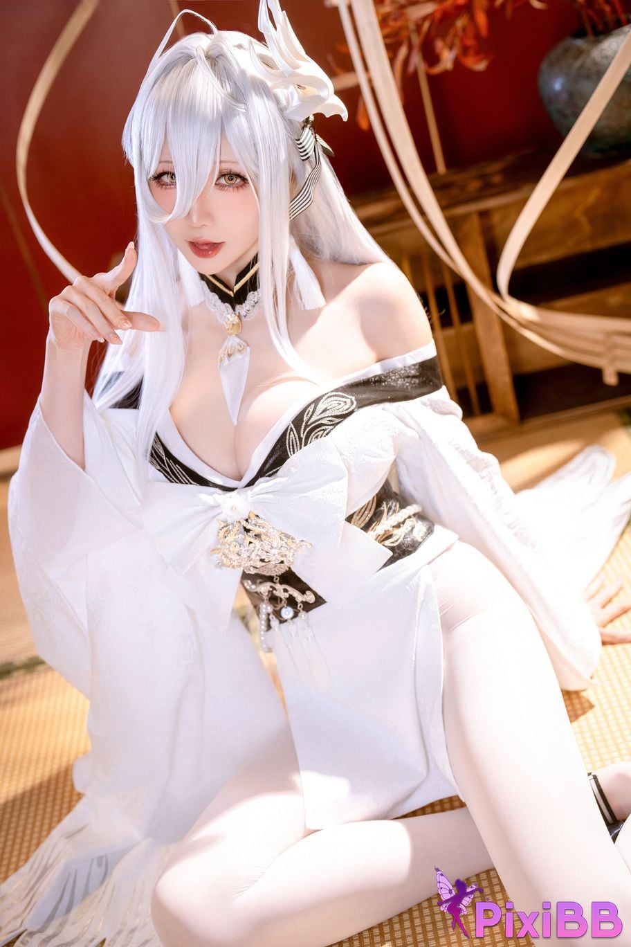 Cosplayer The star is late Hoshilily azur lane Bai Feng PixiBB.COM 001
