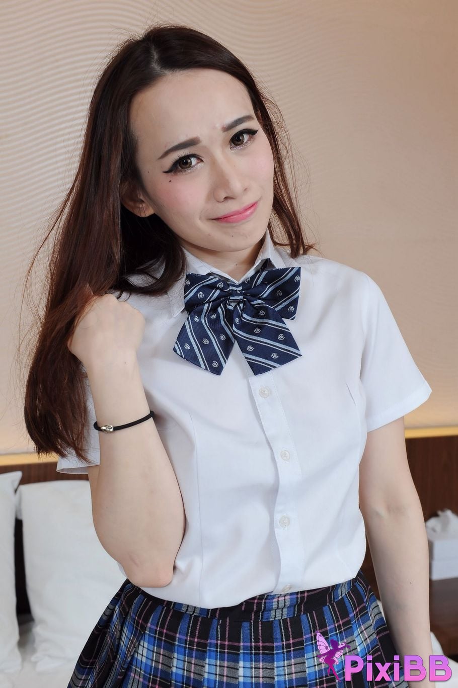 Private Photoshoot Chen Chanmei The charming royal sister cross dresses for pure lust JK Full scale private shooting PixiBB.COM 099