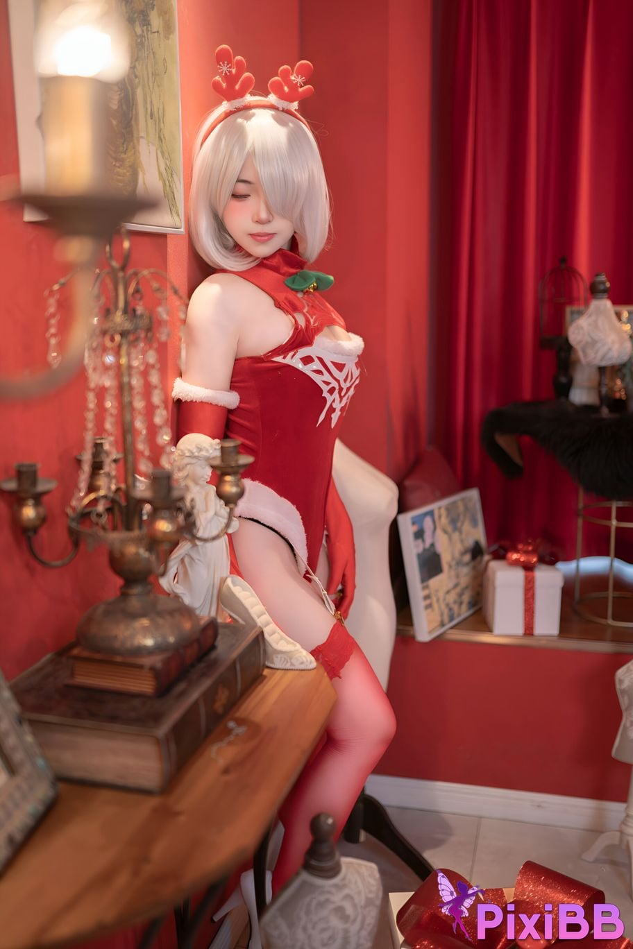 Cosplay Bangni Christmas Neil Red Dress Royal Sister PixiBB.COM 049