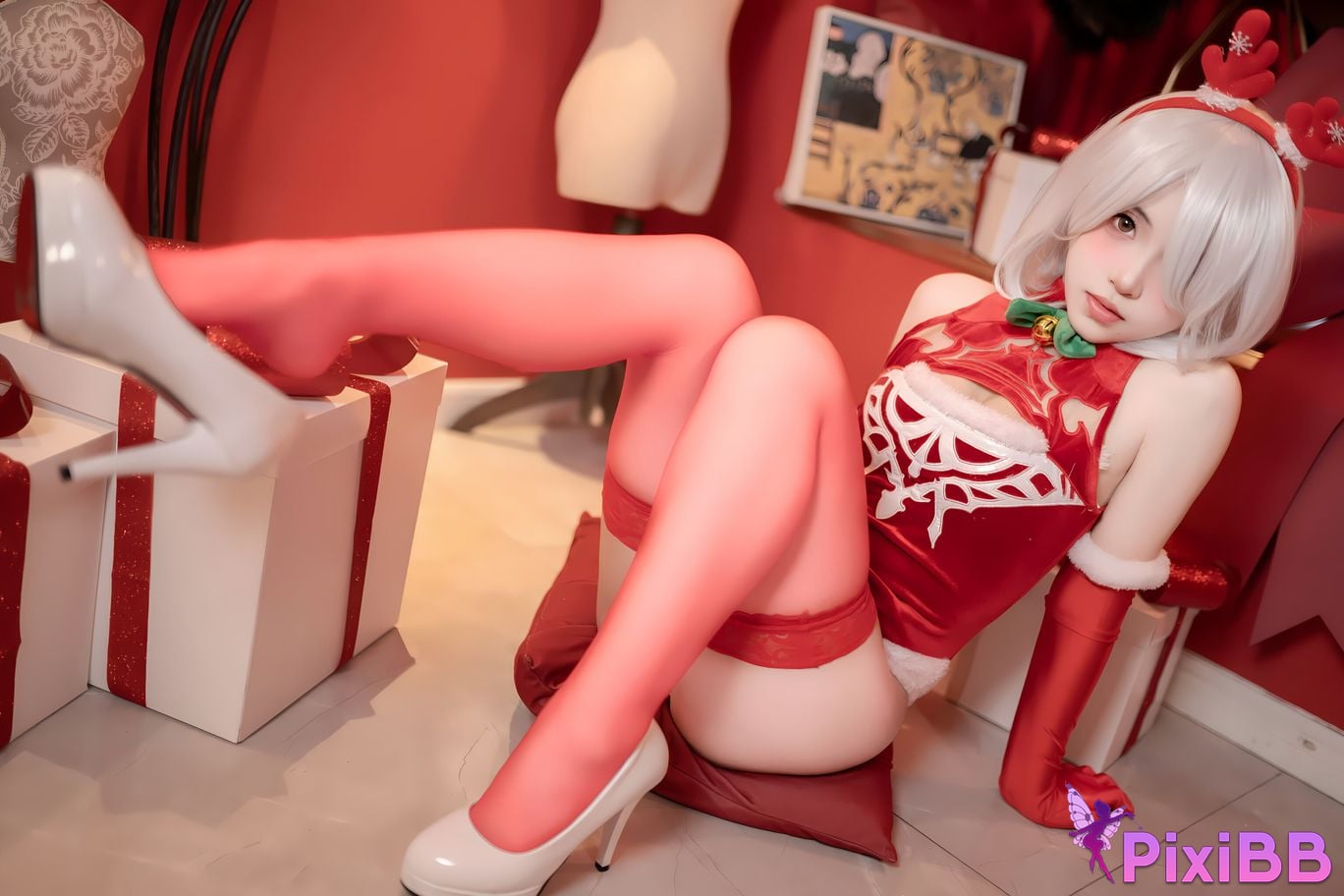 Cosplay Bangni Christmas Neil Red Dress Royal Sister PixiBB.COM 067