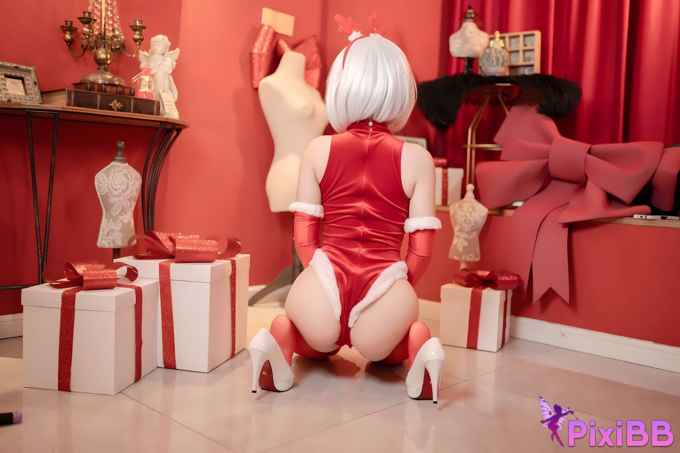 Cosplay Bangni Christmas Neil Red Dress Royal Sister PixiBB.COM 085