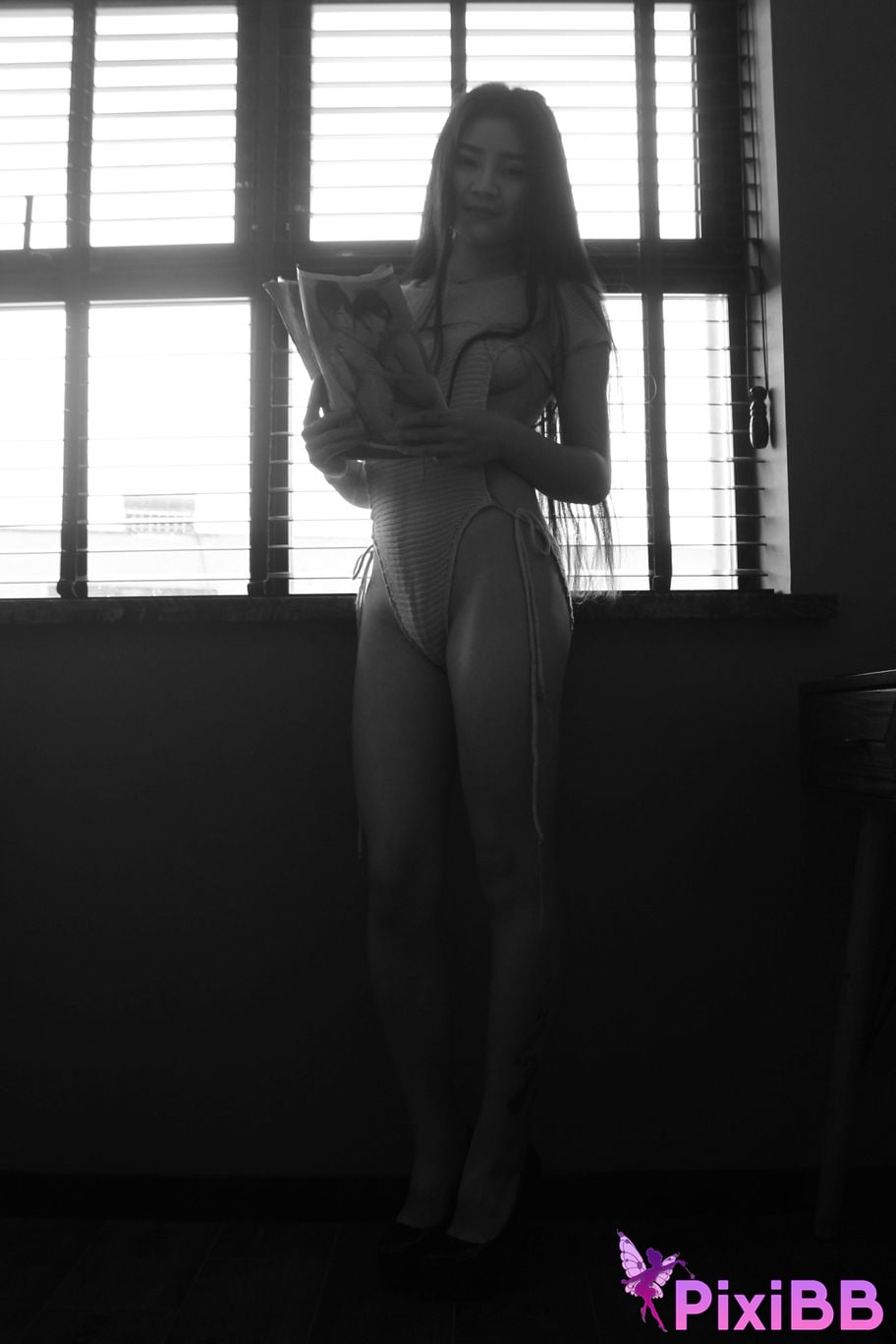 Private Photoshoot Cici Tall and long legged goddess Pink close up Full scale private shooting PixiBB.COM 050