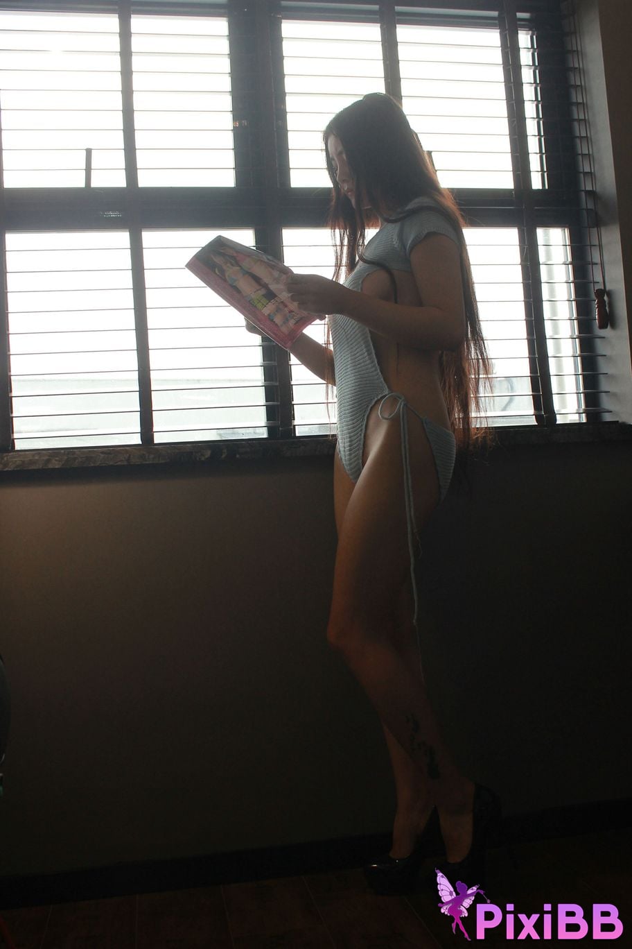 Private Photoshoot Cici Tall and long legged goddess Pink close up Full scale private shooting PixiBB.COM 075