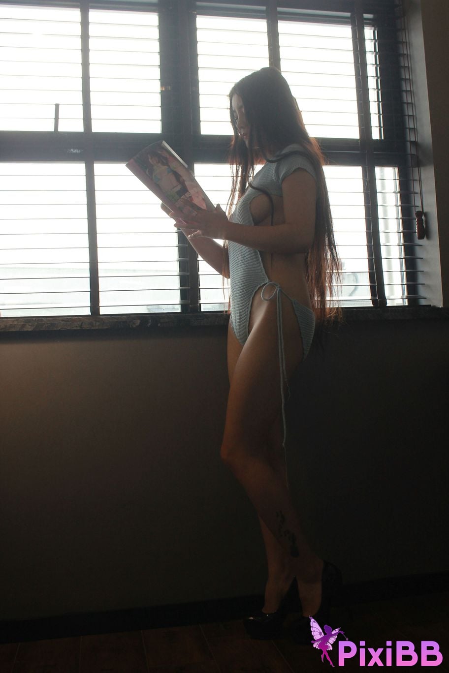 Private Photoshoot Cici Tall and long legged goddess Pink close up Full scale private shooting PixiBB.COM 076