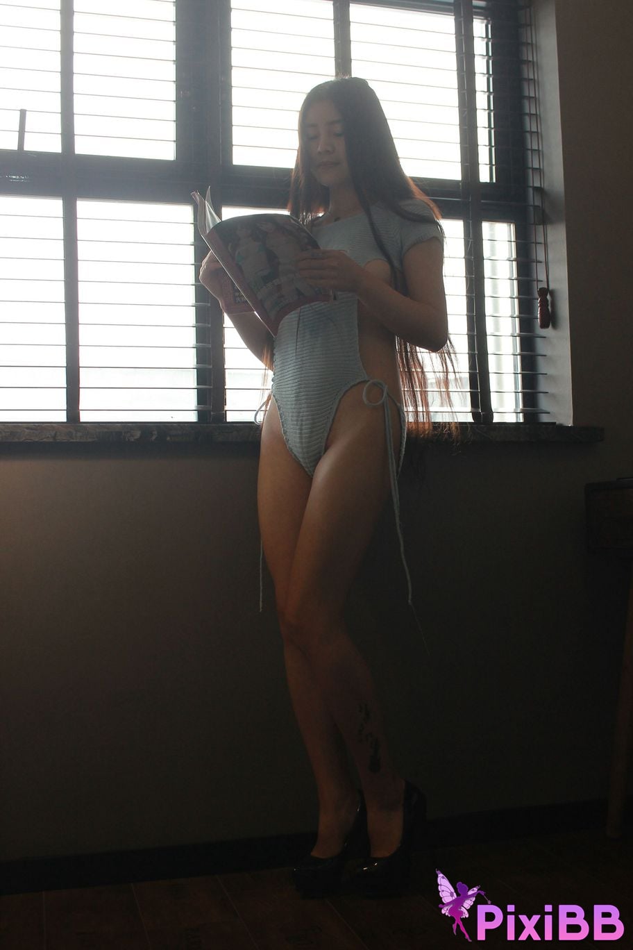 Private Photoshoot Cici Tall and long legged goddess Pink close up Full scale private shooting PixiBB.COM 081