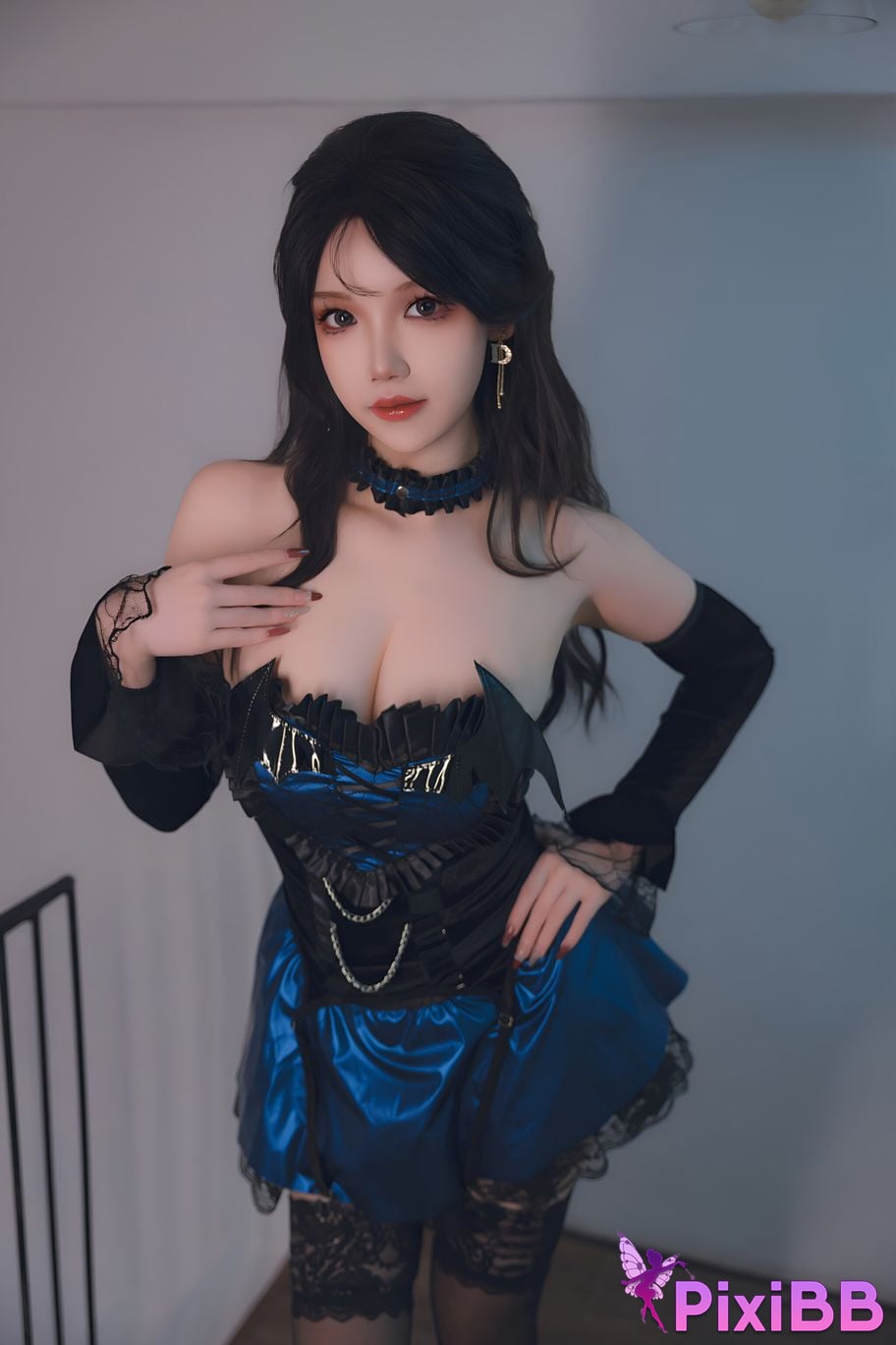 Cosplay Astra Blue Lace Dress PixiBB.COM 001