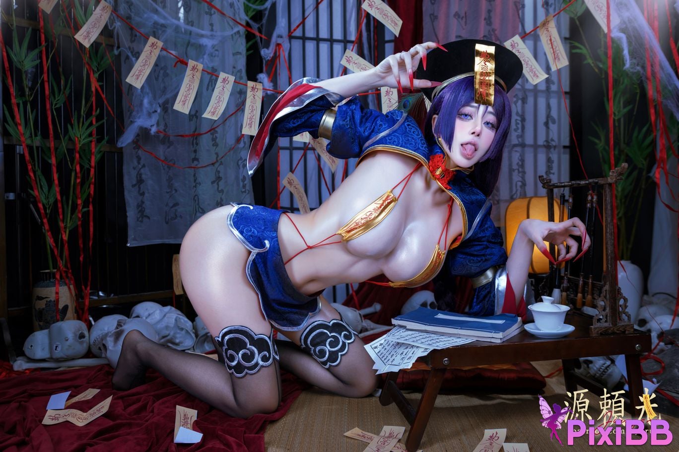 Cosplayer Byoru FGO Raikou Jiangshi Zombie Source Yorimitsu PixiBB.COM 005