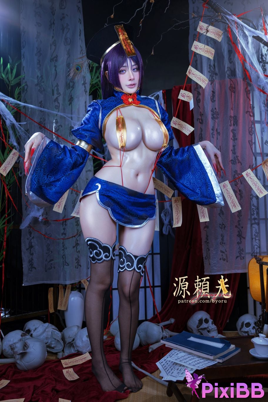 Cosplayer Byoru FGO Raikou Jiangshi Zombie Source Yorimitsu PixiBB.COM 034