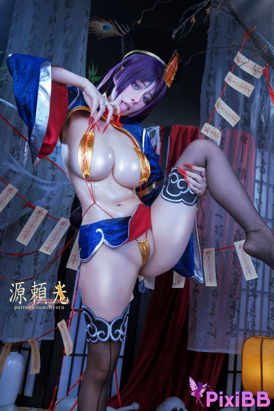 Cosplayer Byoru FGO Raikou Jiangshi Zombie Source Yorimitsu PixiBB.COM 061