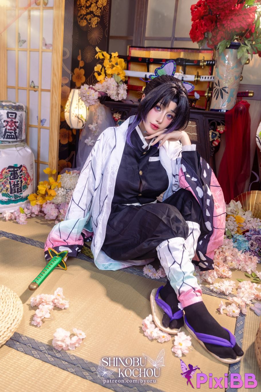 Cosplay Byoru Shinobu Kochou HD D e m o n S l a y r K i t s u Y b Butterfly Ninja PixiBB.COM 003