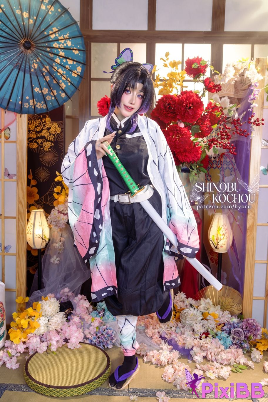 Cosplay Byoru Shinobu Kochou HD D e m o n S l a y r K i t s u Y b Butterfly Ninja PixiBB.COM 012
