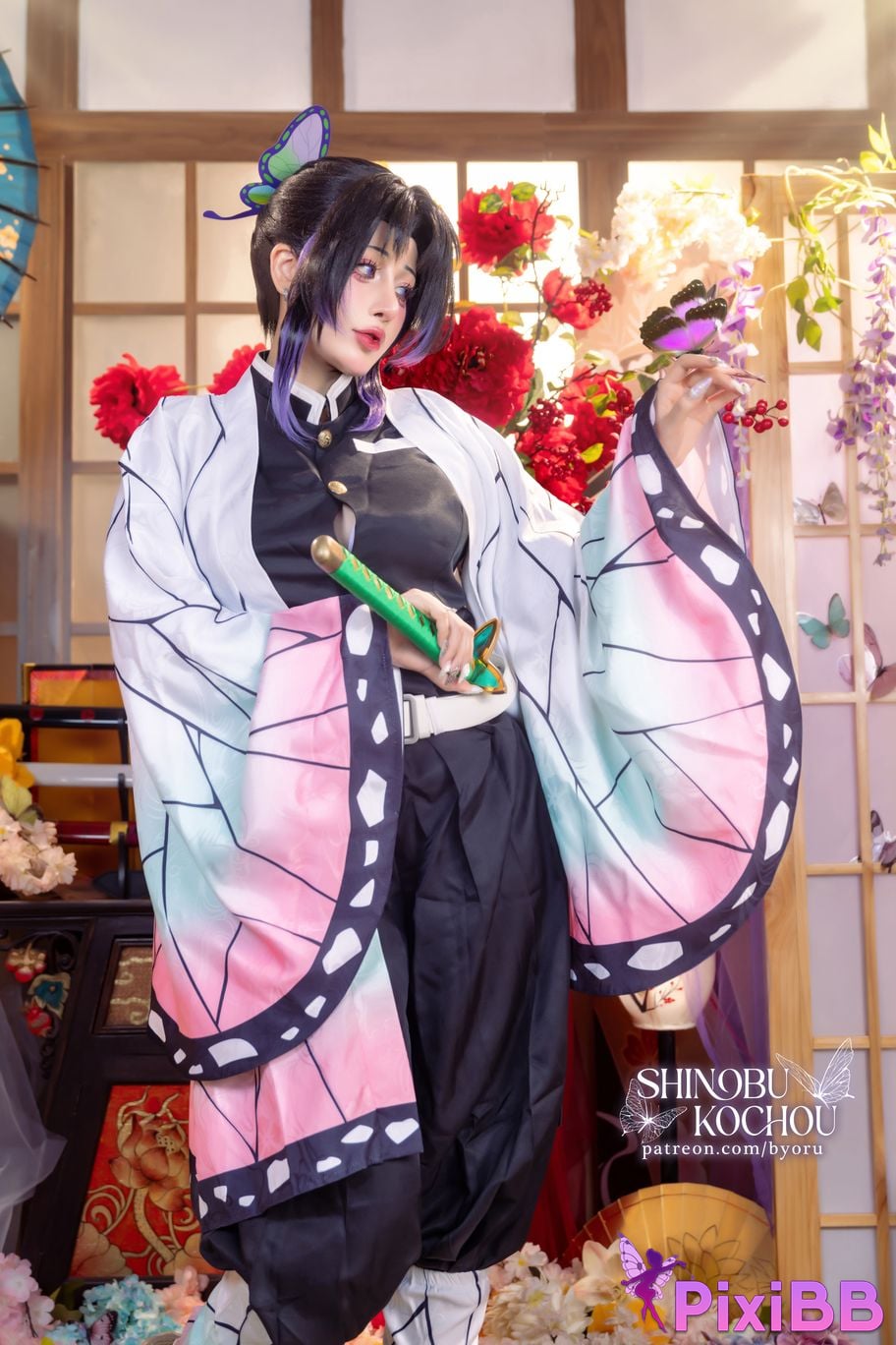 Cosplay Byoru Shinobu Kochou HD D e m o n S l a y r K i t s u Y b Butterfly Ninja PixiBB.COM 034