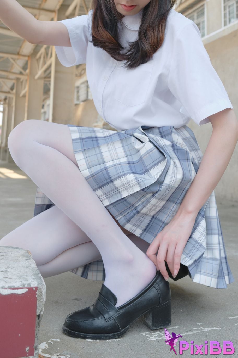 Photos of Senluo Consortium internal photos Xiaoqi JK white silk 13D PixiBB.COM 012