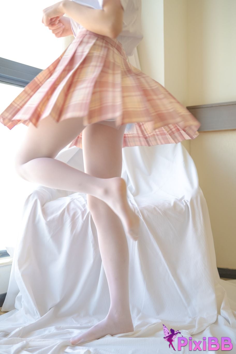 Photos of Senluo Consortium internal photos Xiaoqi JK white silk 13D PixiBB.COM 064