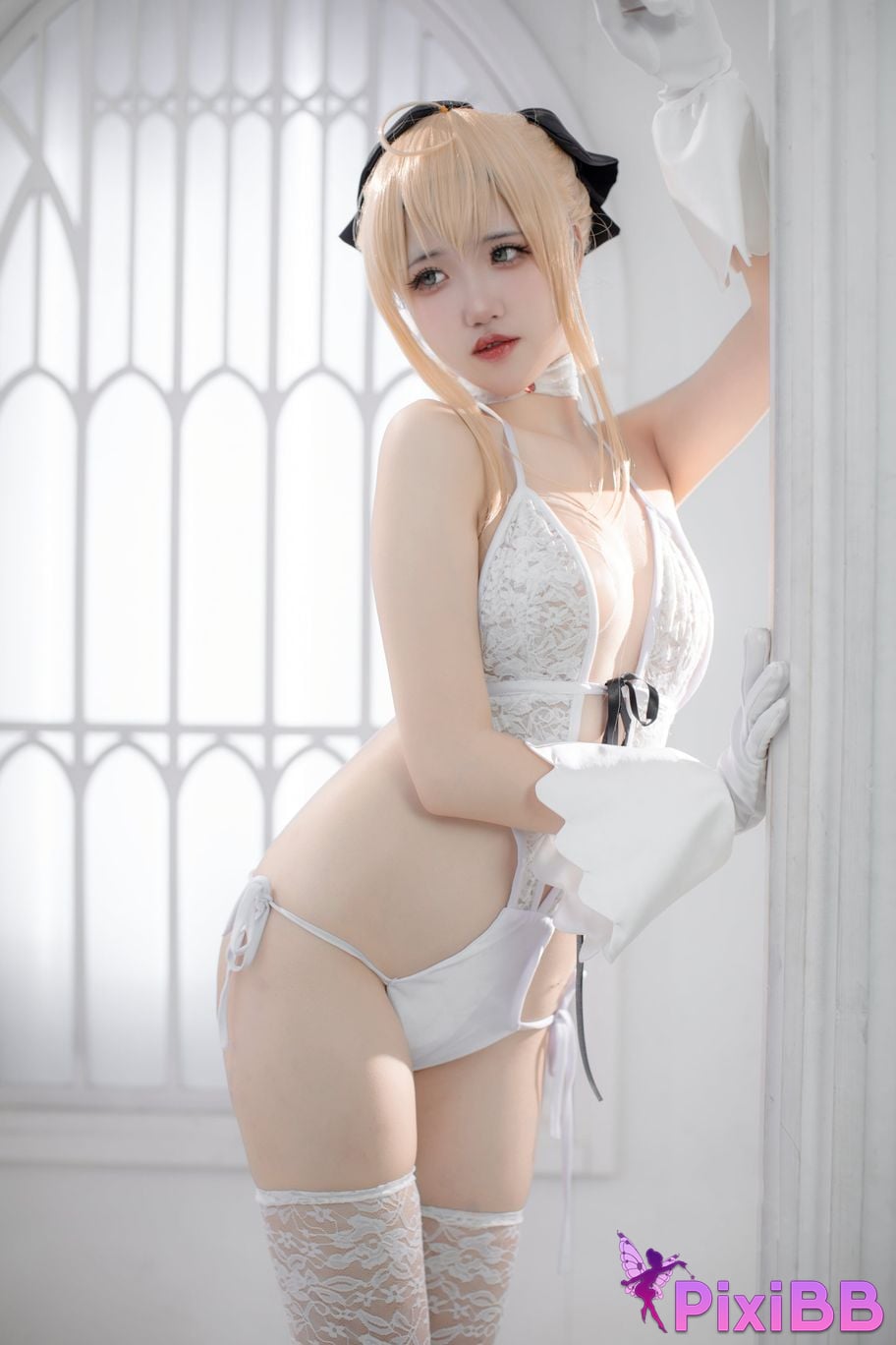 Cosplay Ah XunkaOri FGO whiteSaber PixiBB.COM 012