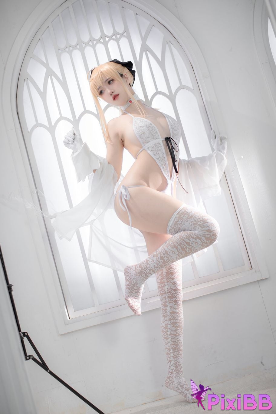 Cosplay Ah XunkaOri FGO whiteSaber PixiBB.COM 020