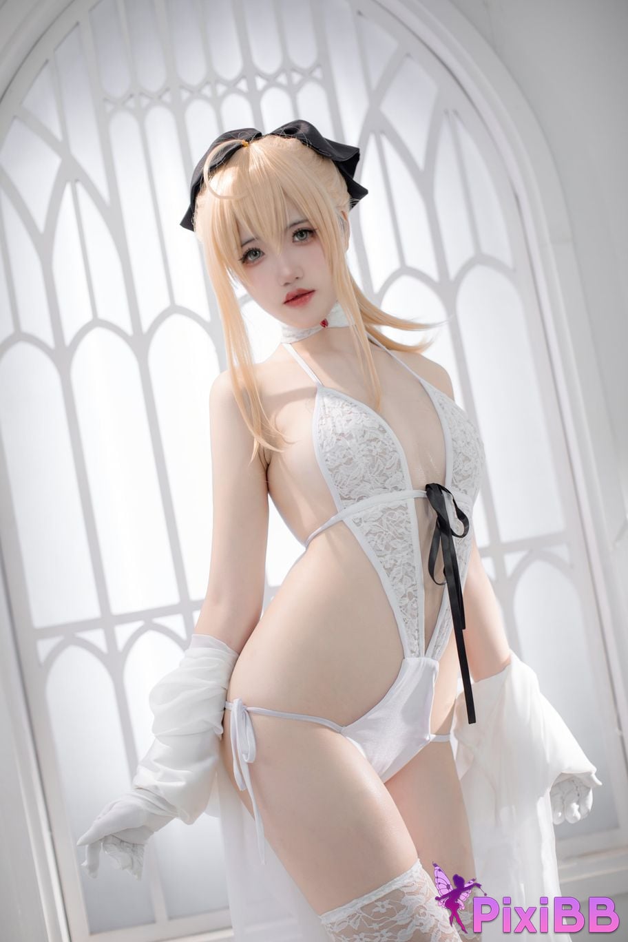 Cosplay Ah XunkaOri FGO whiteSaber PixiBB.COM 025