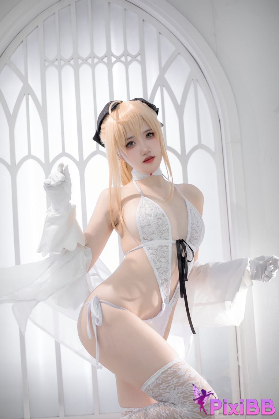 Cosplay Ah XunkaOri FGO whiteSaber PixiBB.COM 028