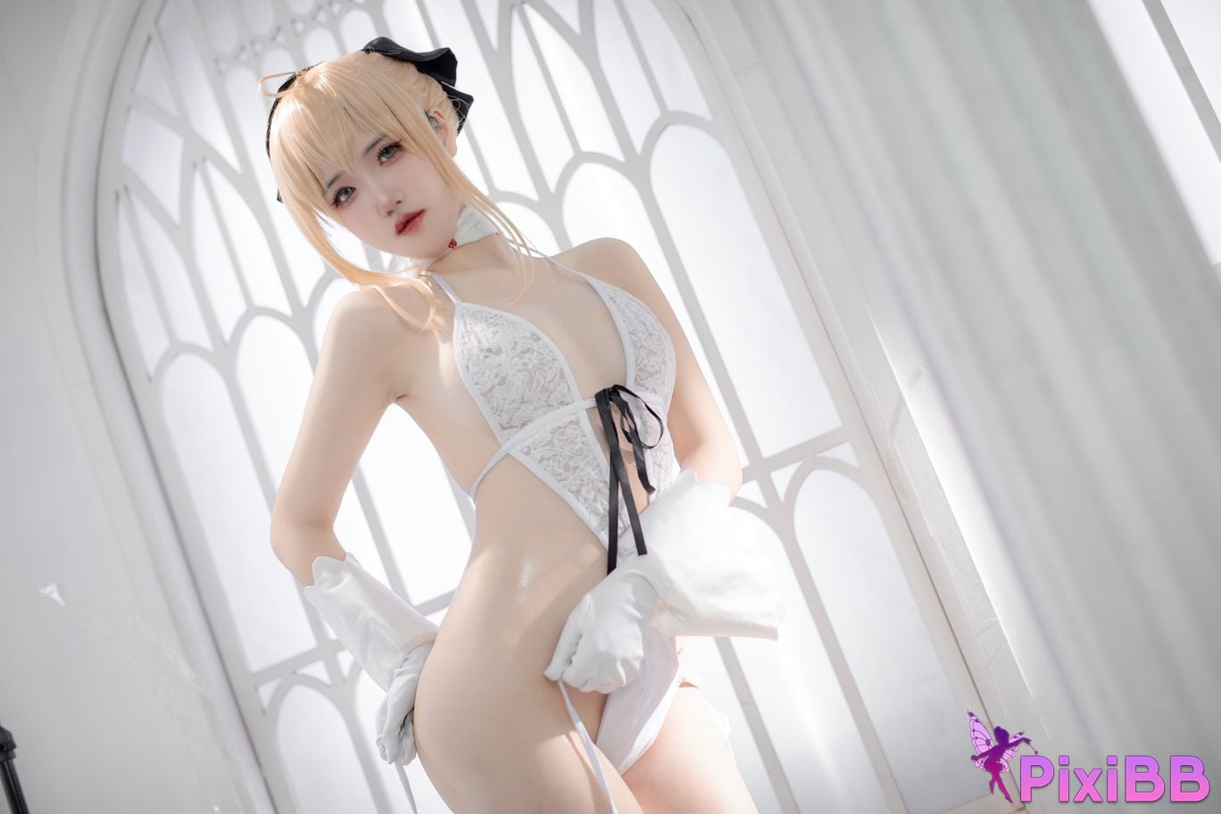 Cosplay Ah XunkaOri FGO whiteSaber PixiBB.COM 047