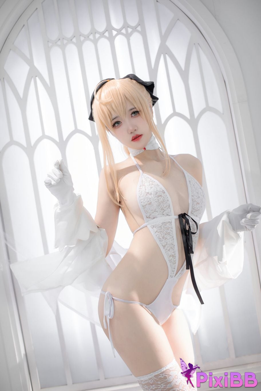 Cosplay Ah XunkaOri FGO whiteSaber PixiBB.COM 050