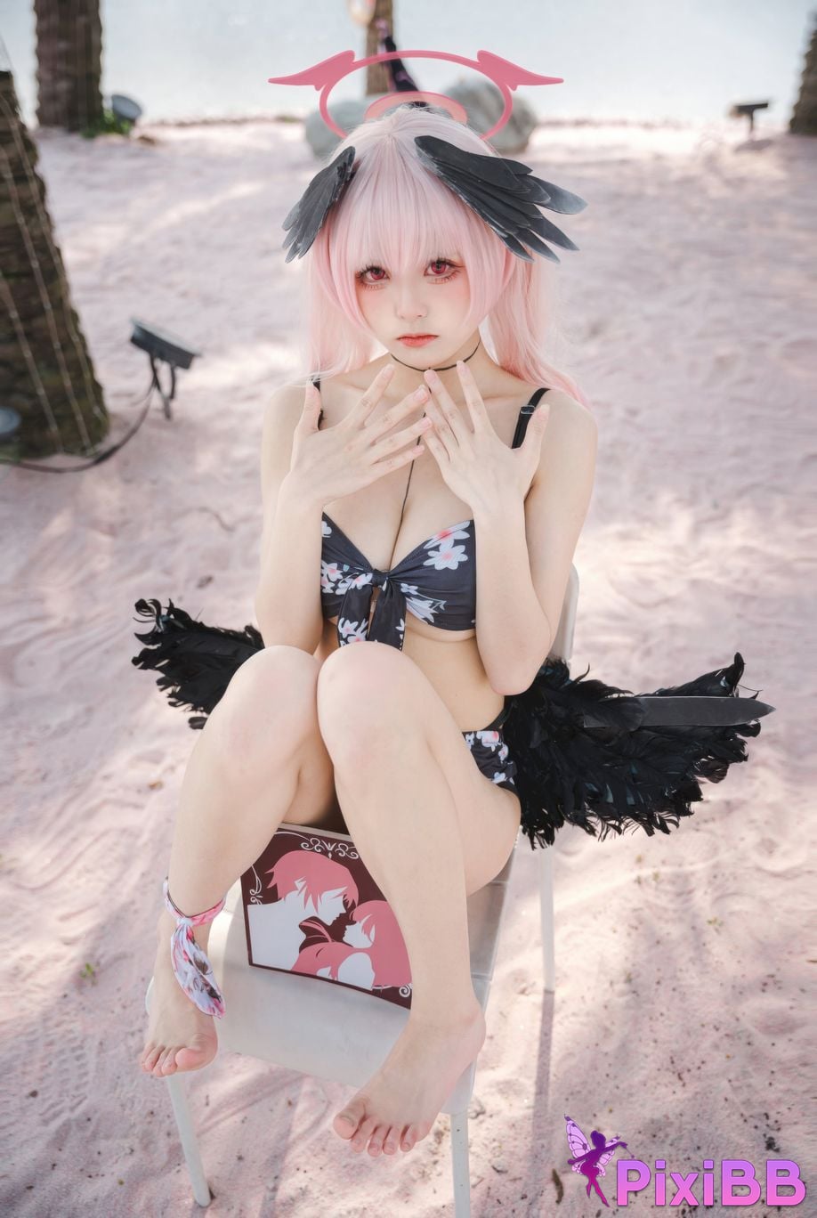 Cosplayer Jiuqi Meow azur lane Koharu swimsuit PixiBB.COM 003