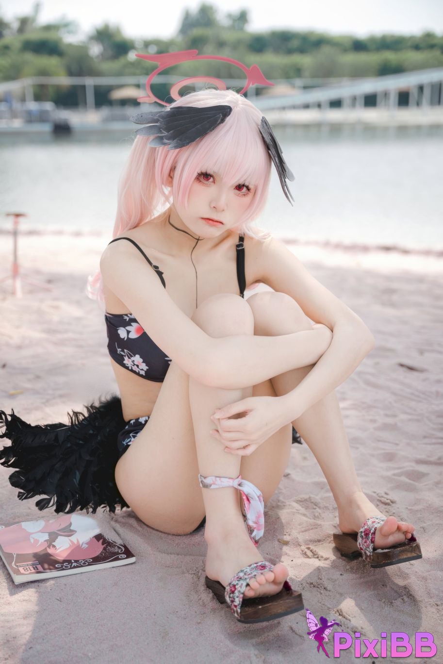 Cosplayer Jiuqi Meow azur lane Koharu swimsuit PixiBB.COM 005