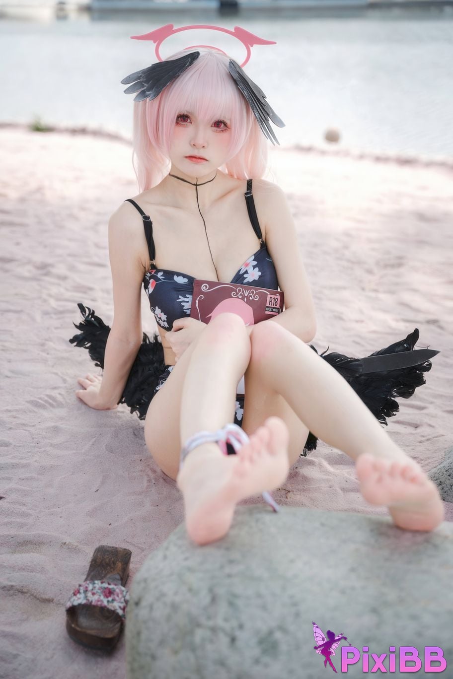 Cosplayer Jiuqi Meow azur lane Koharu swimsuit PixiBB.COM 012