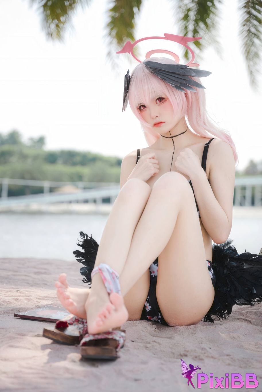 Cosplayer Jiuqi Meow azur lane Koharu swimsuit PixiBB.COM 013