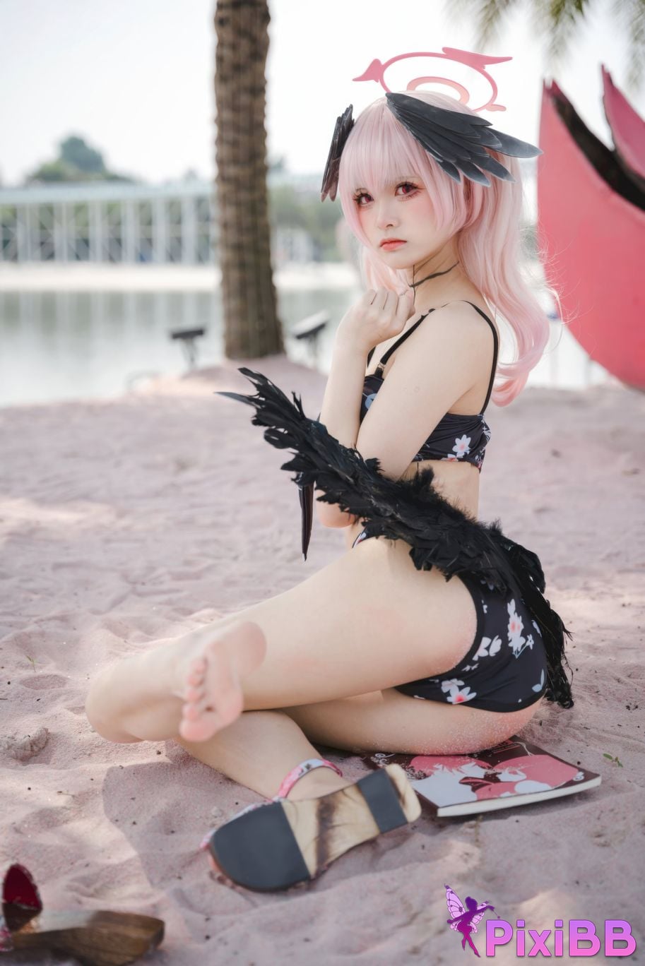 Cosplayer Jiuqi Meow azur lane Koharu swimsuit PixiBB.COM 017