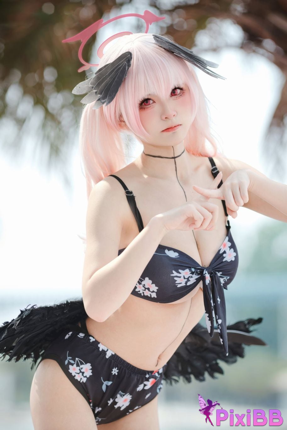Cosplayer Jiuqi Meow azur lane Koharu swimsuit PixiBB.COM 019