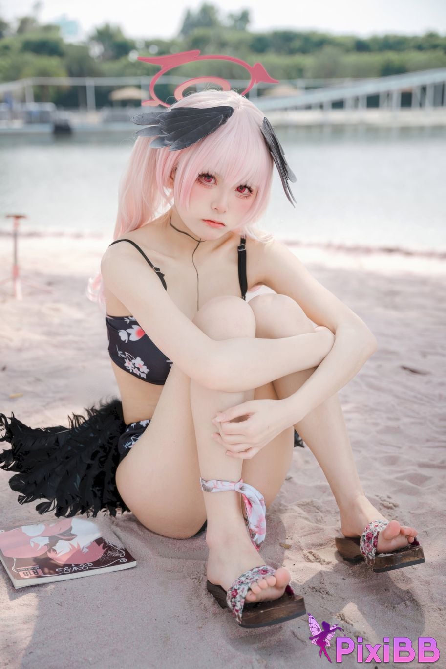 Cosplayer Jiuqi Meow azur lane Koharu swimsuit PixiBB.COM 020