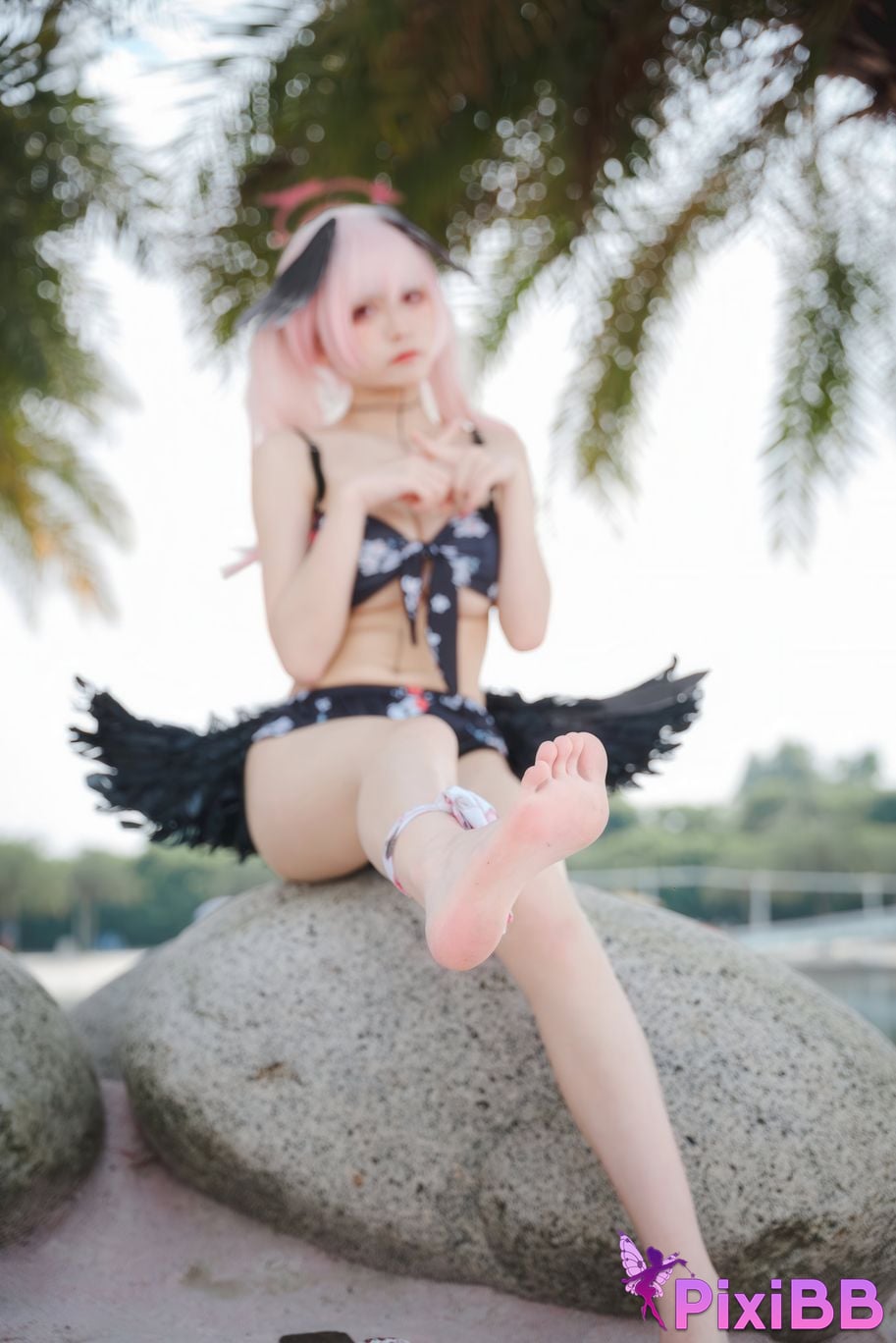 Cosplayer Jiuqi Meow azur lane Koharu swimsuit PixiBB.COM 021