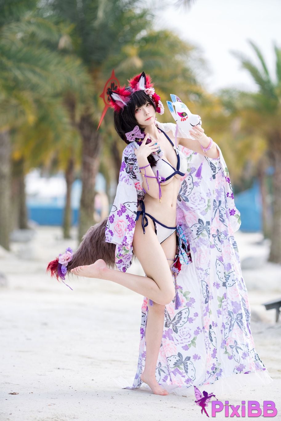 Cosplay Jiuqi Meow Blue Archives Husaka Wakamao Swimsuit PixiBB.COM 002