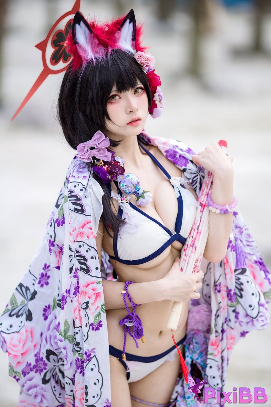 Cosplay Jiuqi Meow Blue Archives Husaka Wakamao Swimsuit PixiBB.COM 003