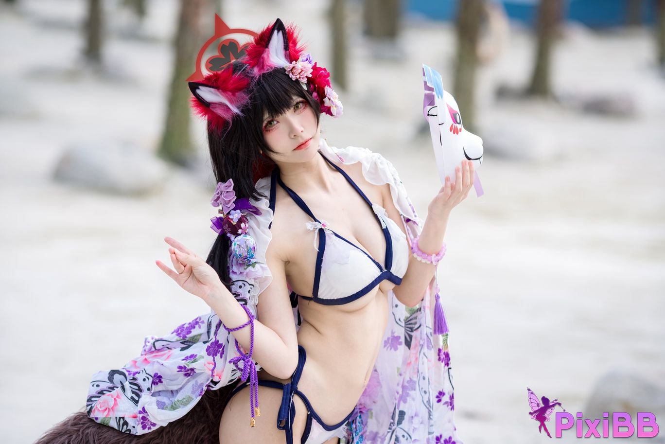 Cosplay Jiuqi Meow Blue Archives Husaka Wakamao Swimsuit PixiBB.COM 004